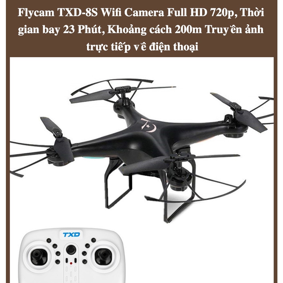 flycam quay phim chụp ảnh full hd 1080 - Máy Bay Điều Khiển Từ Xa Cỡ Lớn FLYCAM TXD-8S Thế Hệ Mới -  CÓ CAMERA
