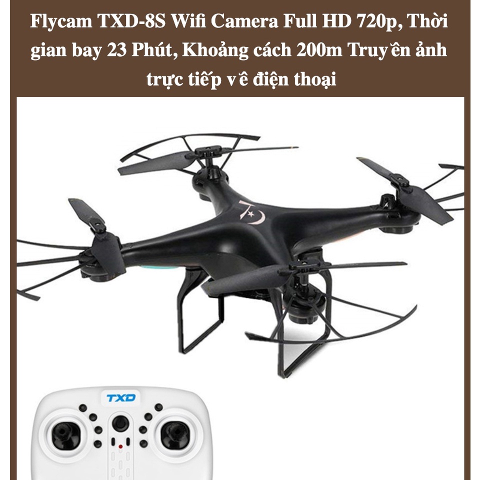 Flycam quay phim chụp ảnh full hd 1080 - Máy Bay Điều Khiển Từ Xa Cỡ Lớn FLYCAM TXD-8S Thế Hệ Mới -  CÓ CAMERA