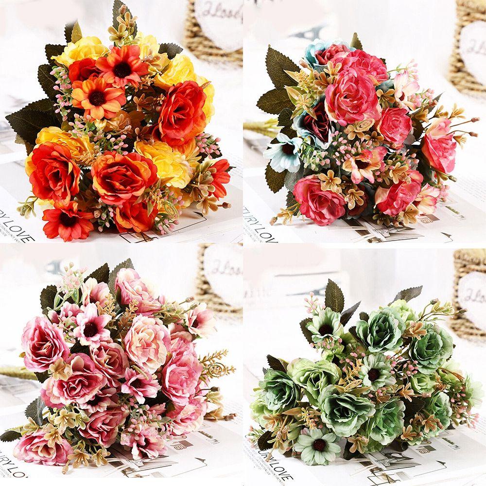 CONOPERY Hoa Hồng Giả Bằng Lụa Trang Trí Tiệc Cưới