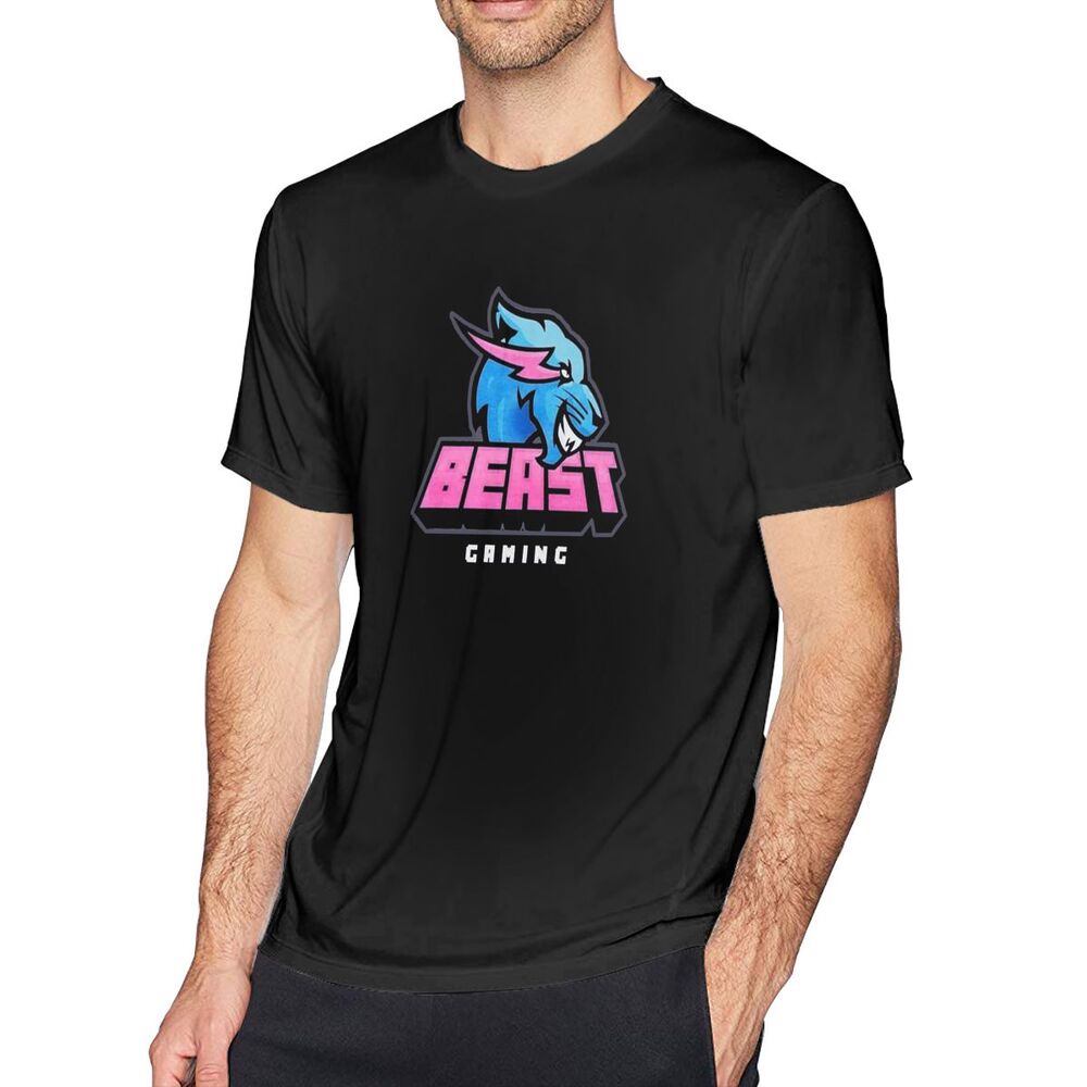 Áo thun Cotton màu đen in hoạ tiết Mr Beast 20 dành cho nam giới