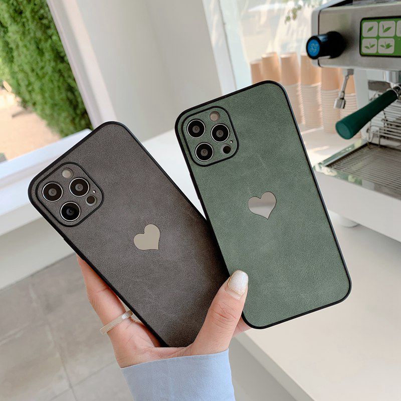 Ốp điện thoại hình trái tim 2 màu cho Iphone 7 8 Plus IPhone X Xr Xs 11 12 13 Pro Max Mini Iphone Xr