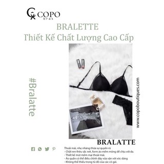 Bralette [giảm 38%] Set Đồ Lót Bralette REN Cao Cấp Thiết Kế không cọng] màu đen