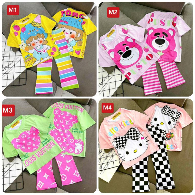 🌈TẬN XƯỞNG🌈 SET BỘ HOT HIT QUẦN LOE DÀI THUN LẠNH IN 3D mocbaby2 DÀNH CHO BÉ GÁI| VGSND9