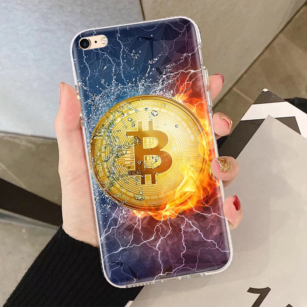 iPhone 8 7 6s 6 plus 5 5S SE 5C 4 4s Casing Case Soft Transparent 34GT BITCOIN Phone Cover