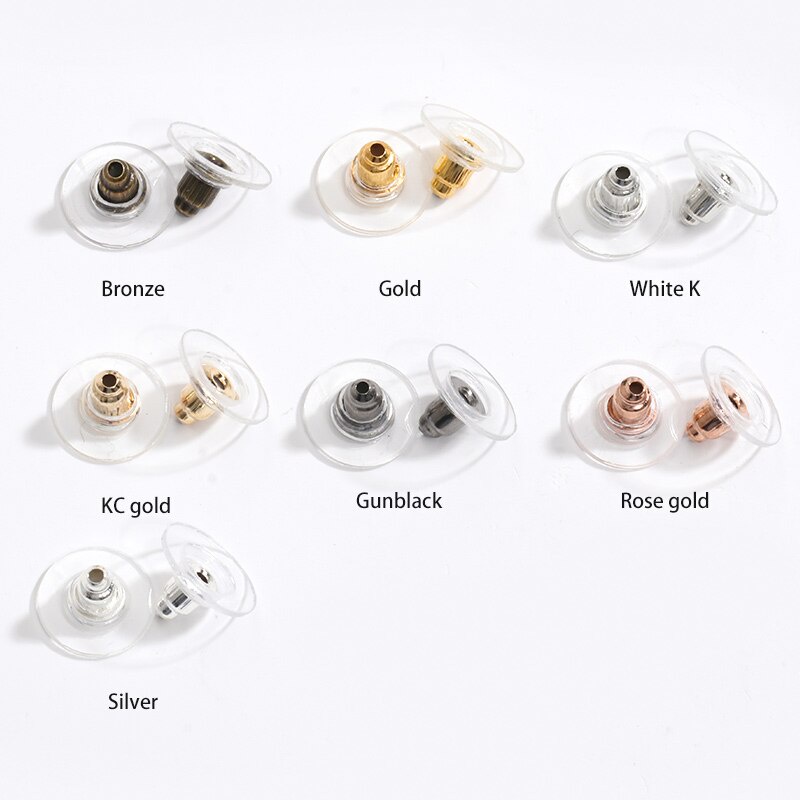 Set 100 / 200 / 300 Móc Làm Khuyên Tai 11x6MM Bằng Silicon Cao Su Diy