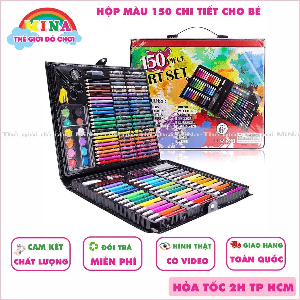 Hộp Màu Tập Tô Vẽ 150 Chi Tiết Dành Cho Bé, Chất Liệu Cao Cấp An Toàn.