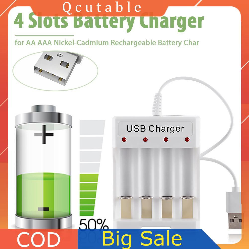 Bộ sạc pin USB thông minh 4 khe gắn tiện lợi