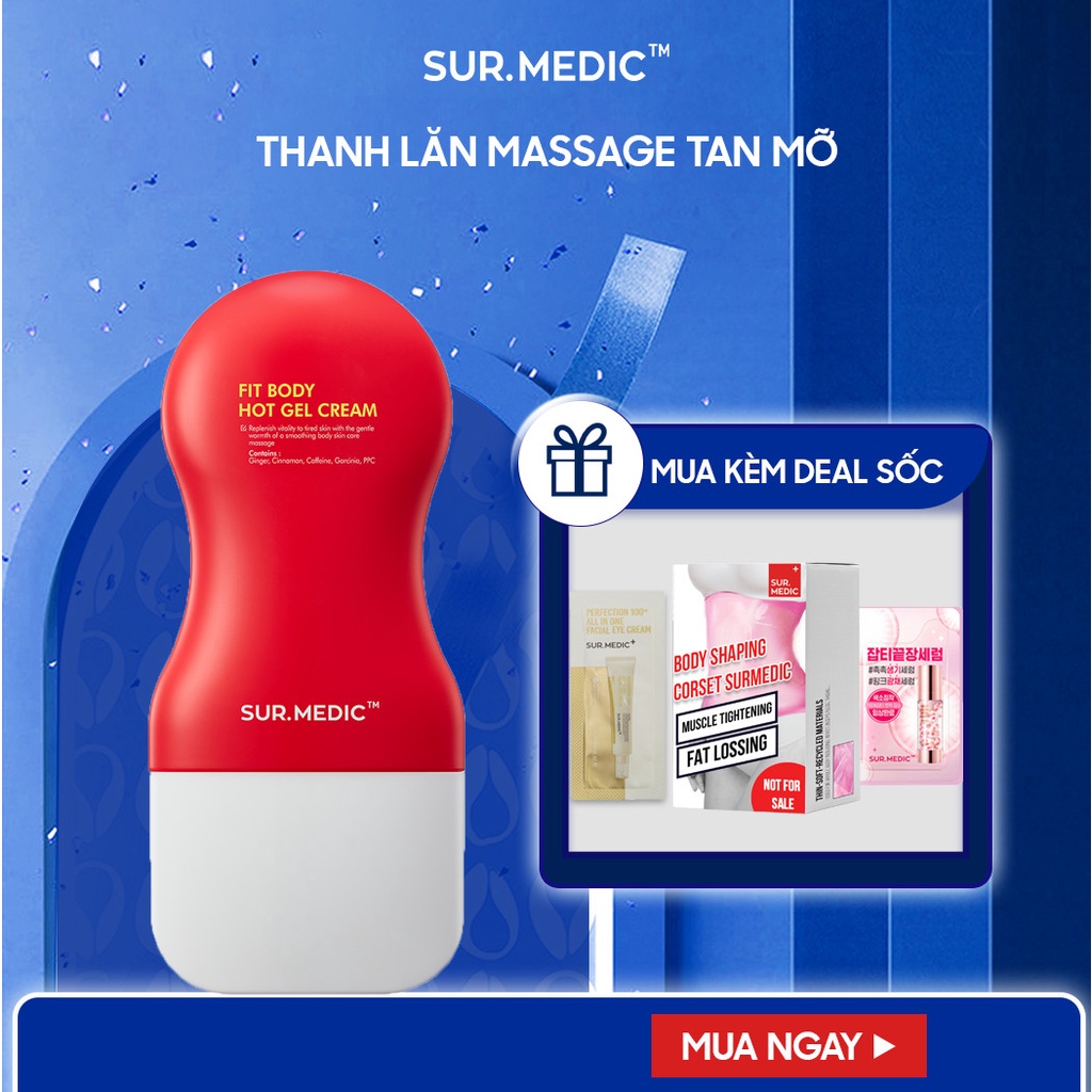 Thanh Lăn Massage Tan Mỡ Săn Cơ Định Hình Body SURMEDIC Fit Body Hot Gel Cream 100ml