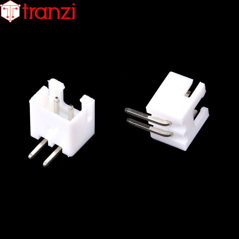 Giắc cắm header 2.54mm XH2.54 2P chân cắm cong trắng - túi 50 cái