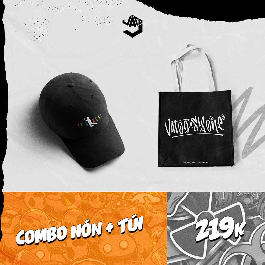 Combo Nón & Túi - IT'S REAL - VATO9'SZONE