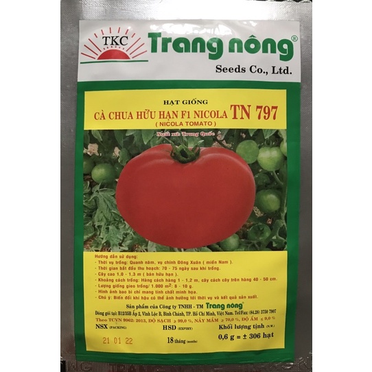 300 hạt giống cà chua chịu nhiệt Trang Nông, trồng quanh năm