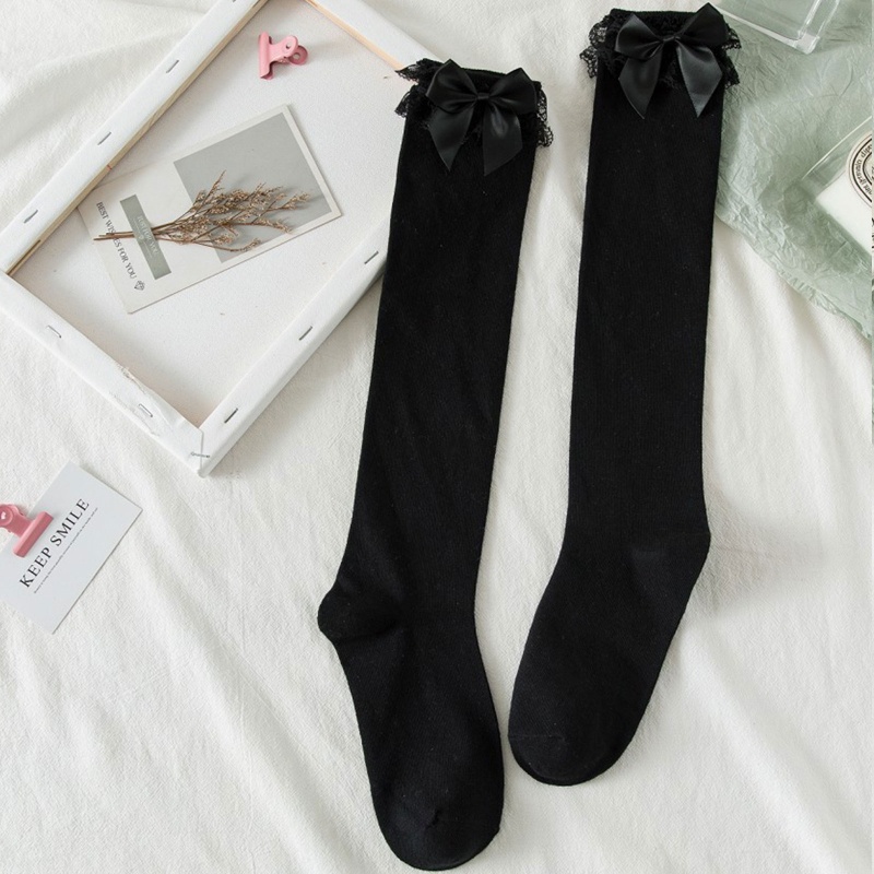 Brroa Vớ Lolita Cổ Cao Đến Đầu Gối Phối Ren Nhiều Lớp Đính Nơ Ngọt Ngào Hóa Trang Công Chúa Nhật Bản Đáng Yêu Cho Nữ Stoc