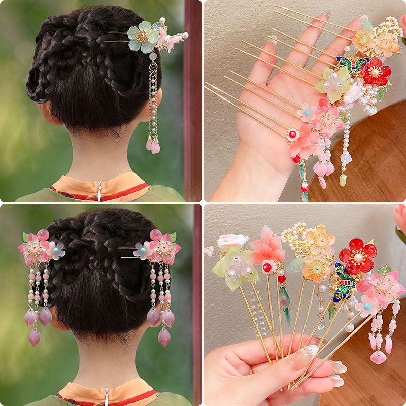 Trâm Cài Tóc Thiết Kế Tua Rua Phong Cách Cổ Điển Cho Nữ