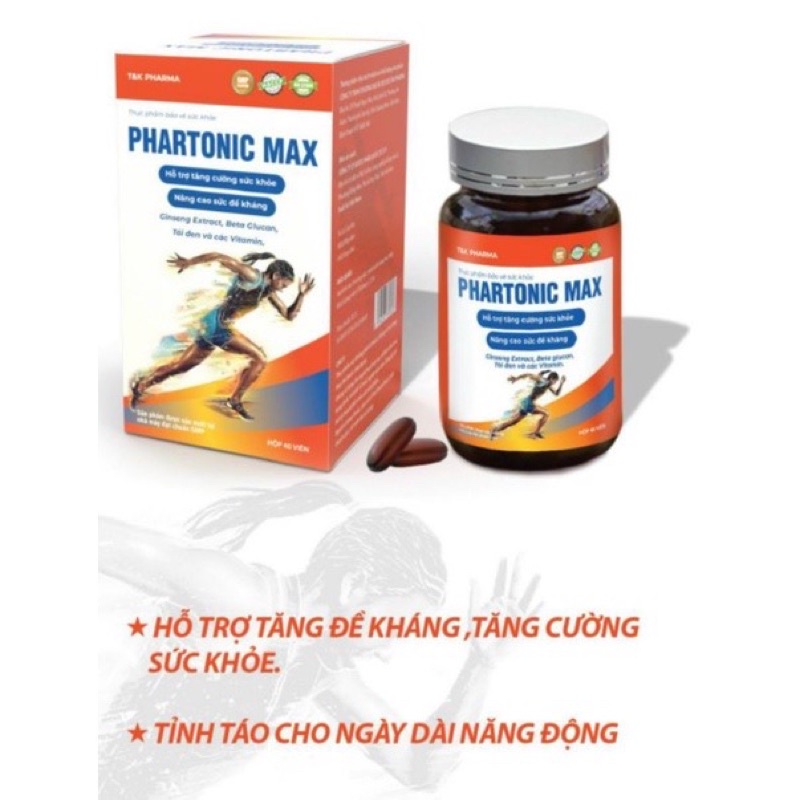 ✅ Viên uống bồi bổ sức khoẻ, tăng cường thể lực, PHARTONIC MAX