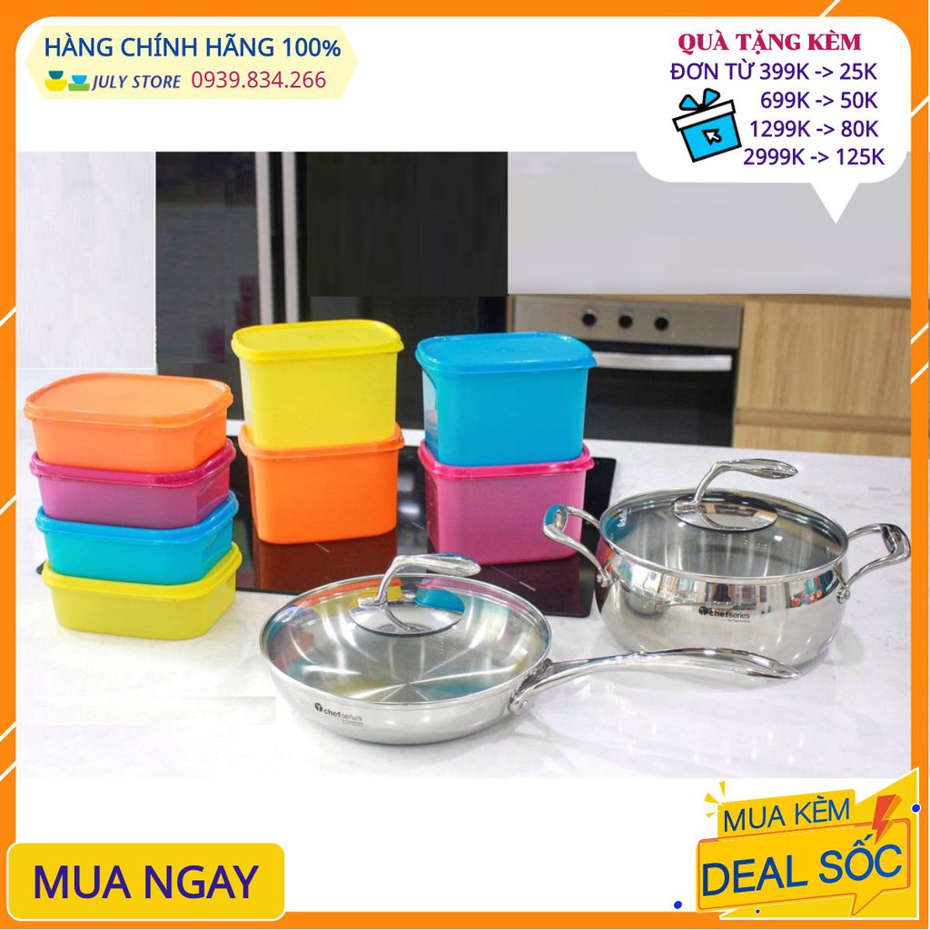 Bộ Nồi Chảo Perfect Set Tupperware FreeshipThương hiệu Mỹ, thiết kế Châu Âu siêu bền, đẹp