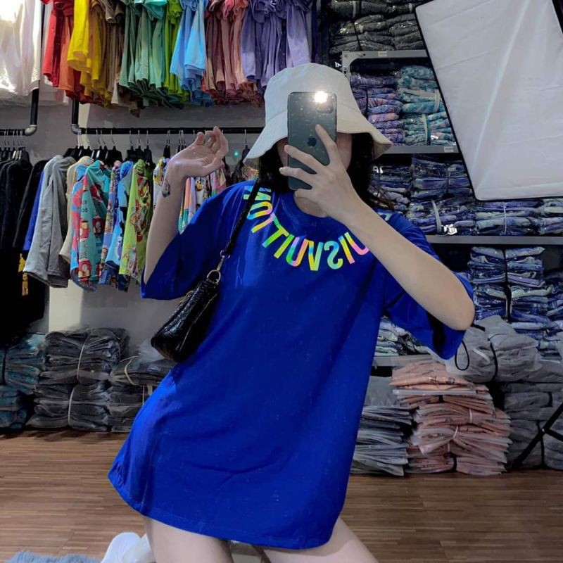 Áo thun tay lỡ phom unisex, áo phản quang (hình chụp thật 100%)