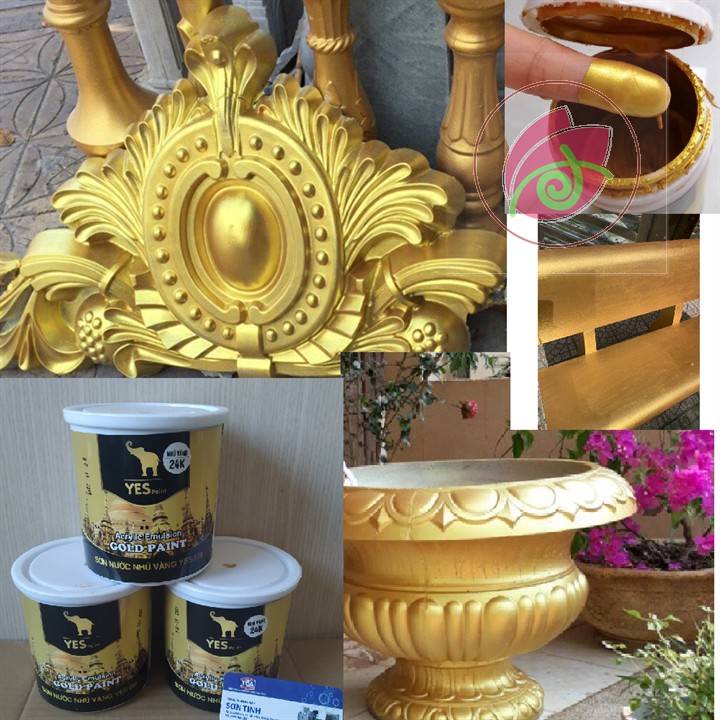 Sơn Nhũ Vàng Gốc Nước Yes Paint 24k và 18k - 850G và 200g