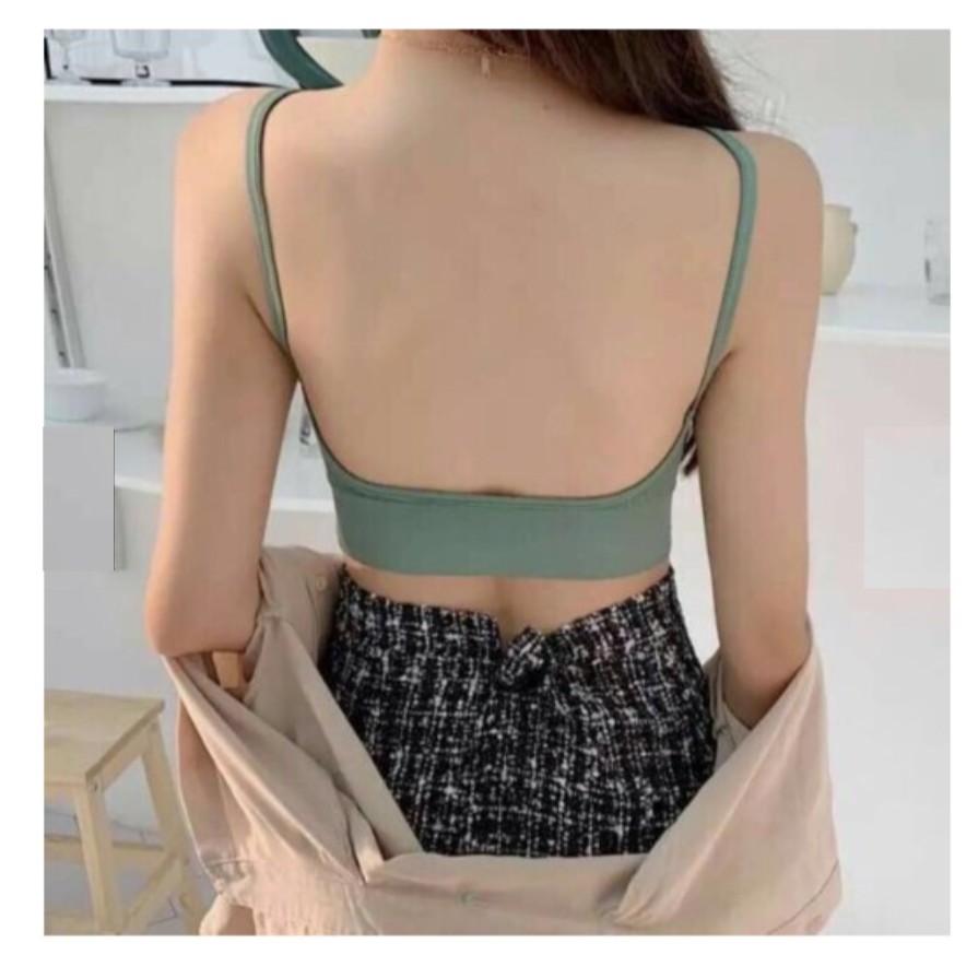 Áo ngực thun len tăm 2 dây khoét lưng thoải mái cho nữ