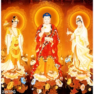 TRANH DÁN TƯỜNG TÂY PHƯƠNG TAM THÁNH - TRANH PHẬT GIÁO