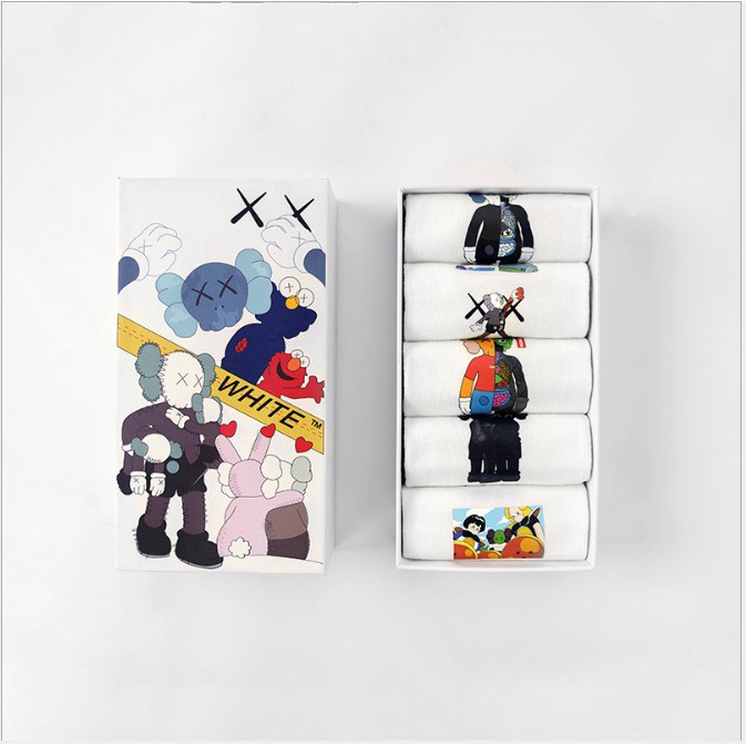 Sẵn hàng Hộp vớ KAWS Off-white unisex thời trang