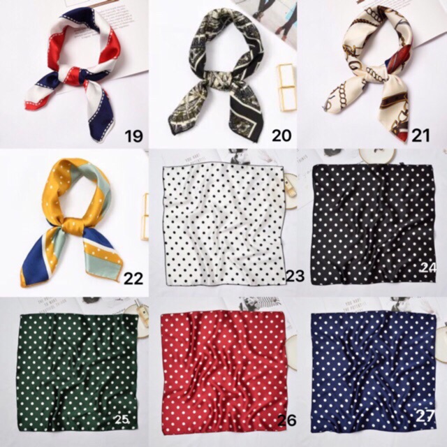 Khăn Lụa Vuông 50x50 cm - Khăn Quàng Cổ Vuông Clover