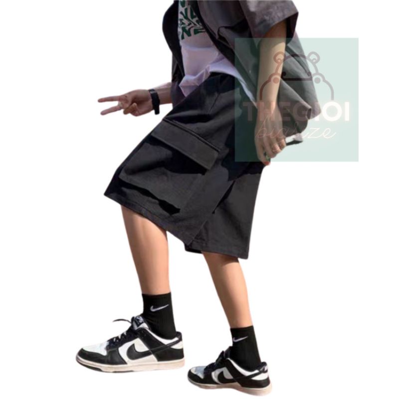 Quần short kaki túi hộp bigsize unisex nam nữ 40kg - 95kg