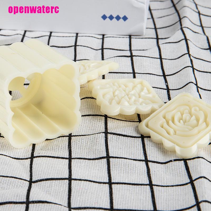 1 Set Khuôn Làm Bánh Trung Thu Dạng Nén Hình Bông Hoa DIY