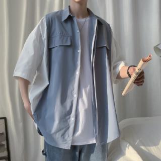 Áo sơ mi dáng rộng phong cách Hàn Quốc trẻ trung năng động cho nam