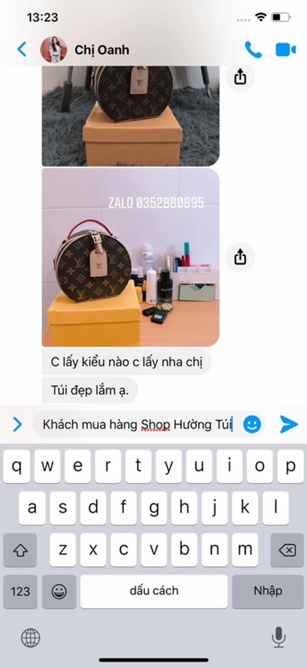 Túi Eo Vi dáng tròn size 18 xinh nguyên hộp bỏ vừa điện thoại plus