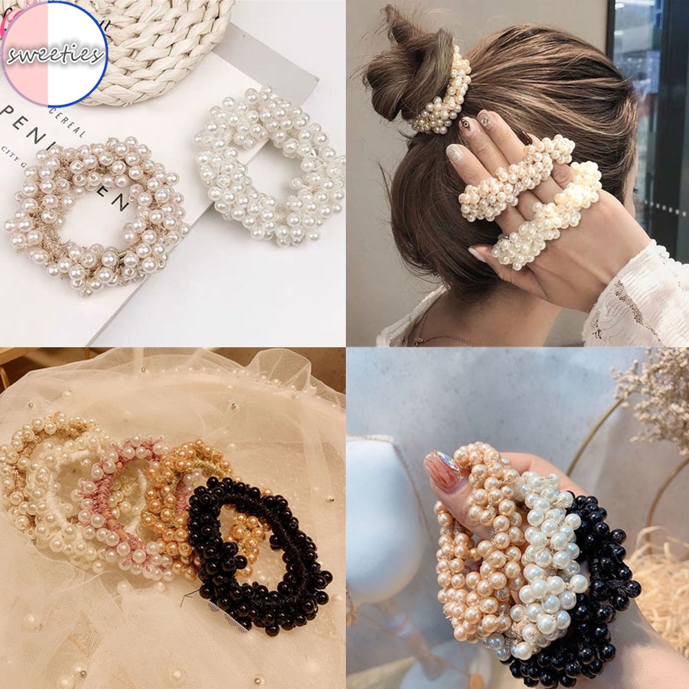 1 Băng Đô Cài Tóc Đính Hạt Ngọc Trai Cá Tính Đa Năng Cho Nữ