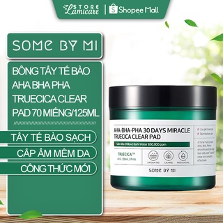 [Mã INCU20 giảm 20K đơn 150K] Bông Tẩy Tế Bào Da Some by mi AHA BHA PHA 30days miracle truecica clear pad 70 miếng/125ml