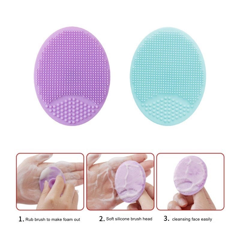 ✨✨ Miếng silicon rửa mặt mát xa tẩy tế bào chết loại bỏ mụn đầu đen làm sạch da tiện dụng