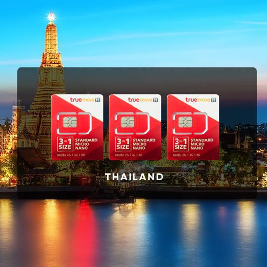 Sim 4G Du Lịch Thái Lan Truemove 8 ngày 9GB có tặng quà