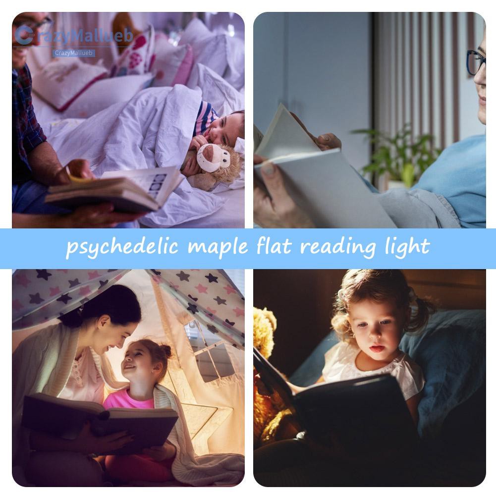 Crazymallueb❤LED Maple Flat Panel Light Book Reading Night Lamps Eye Protection Light❤Lighting