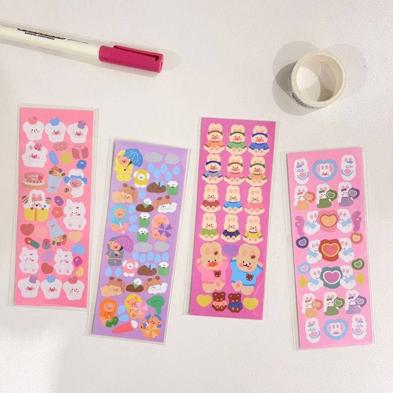 Stickers dán cún thỏ xinh xắn