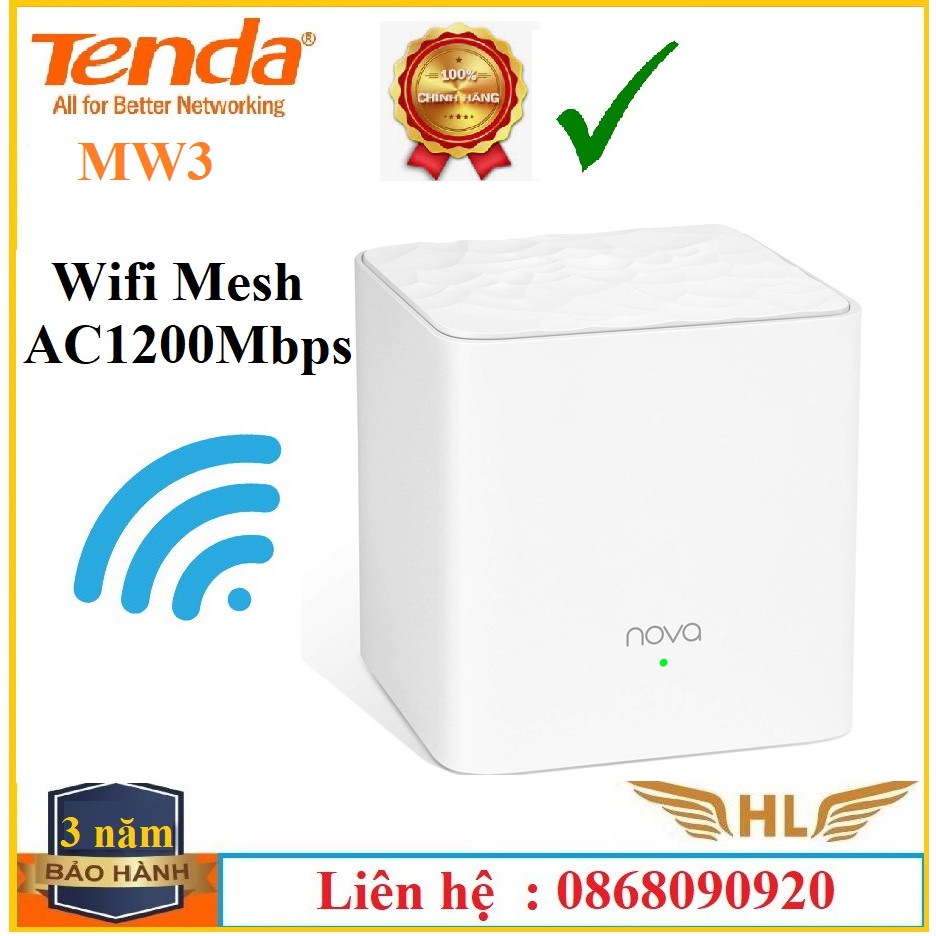 Bộ Phát Wifi AC1200 Tenda Nova MW3 1 Note-Hàng Chính Hãng