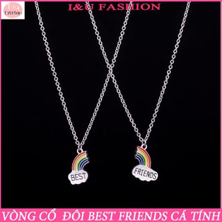 Dây chuyền , vòng cổ đôi , vòng cổ nhóm Unisex cho Nam Nữ chất liệu kim loại được thiết kế Cầu vồng BEST FRIENDS VC-32