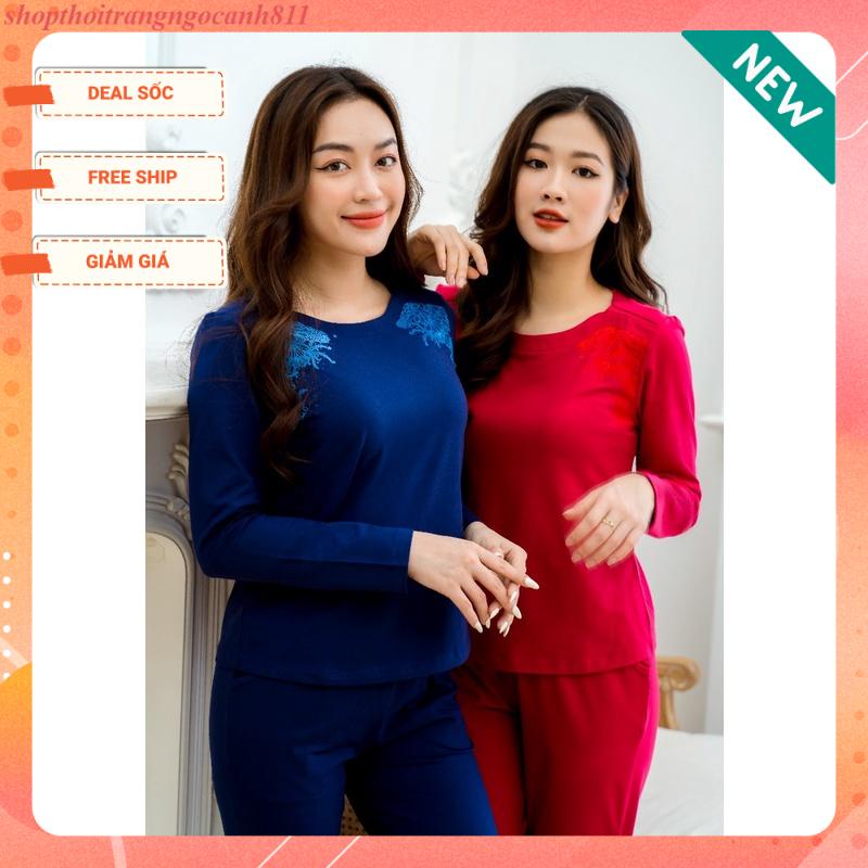 Bộ ngủ cotton thu đông Winny 21541