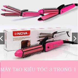 Máy Tạo Kiểu Tóc đa năng. Tích hợp 3 Trong 1 Uốn - Duỗi - Bấm