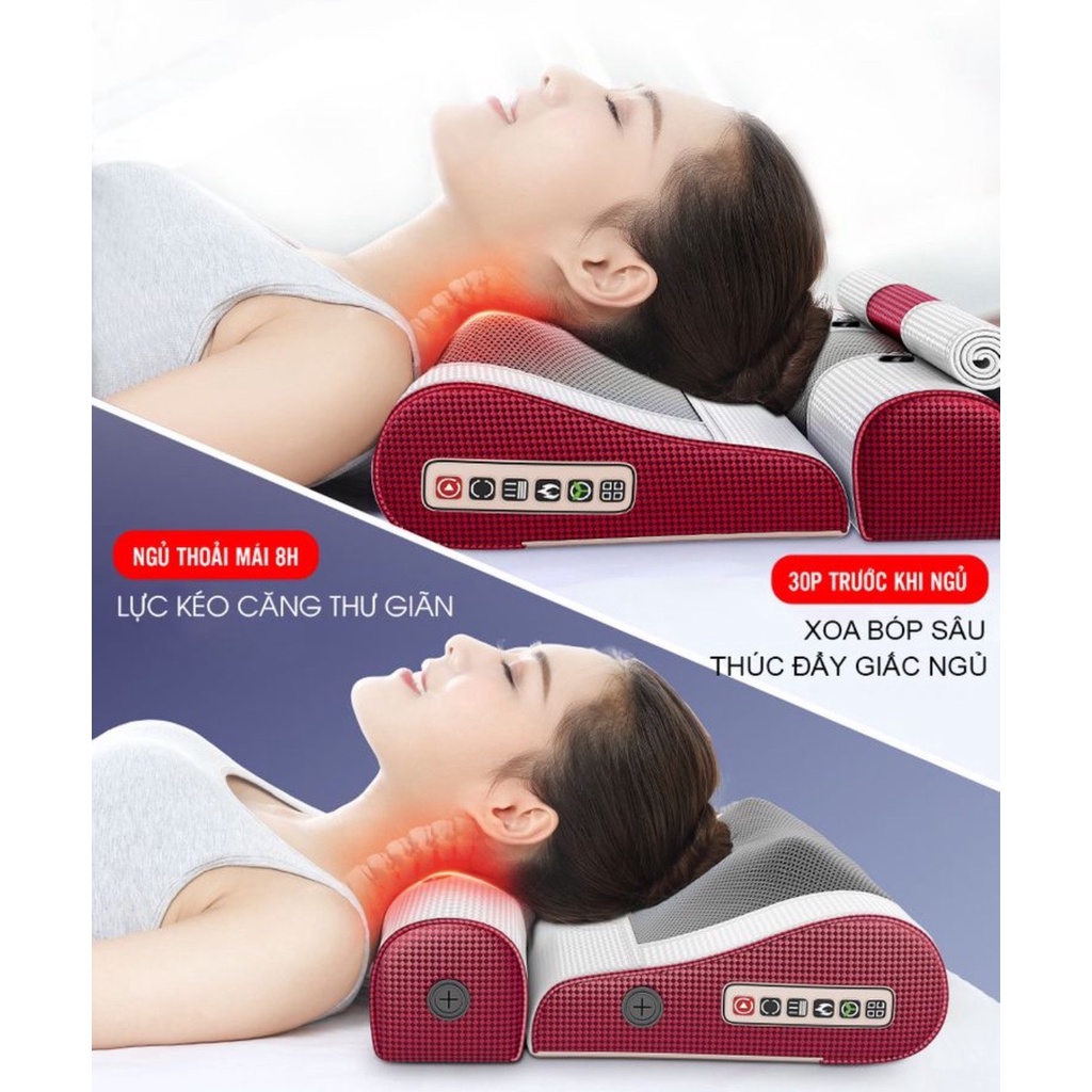 [ FREESHIP ] Gối Massage 6 chức năng, mát xa đa chức năng vai và cột sống cổ, lưng, eo, cổ, vai OKATO NHẬT BẢN