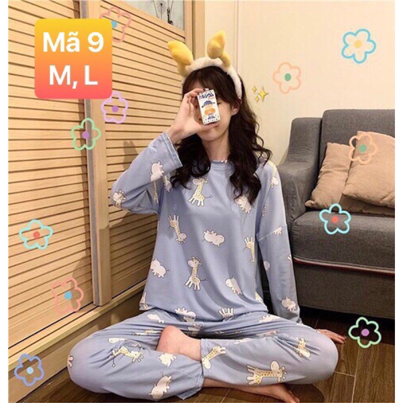 Bộ ngủ mặc nhà dài tay, váy ngủ dài tay (phát ngẫu nhiên)