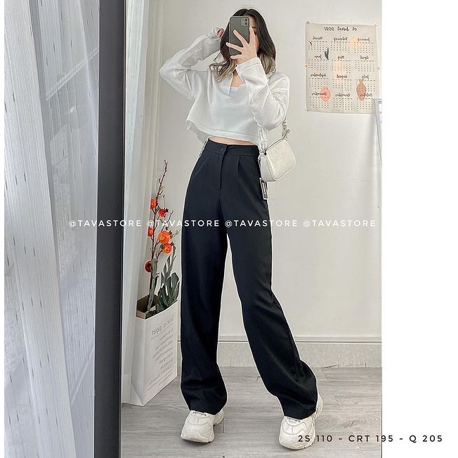 Quần Tây Ống Rộng Culottes Nữ Loại Nút Trước Hoặc Dây Kéo Sau