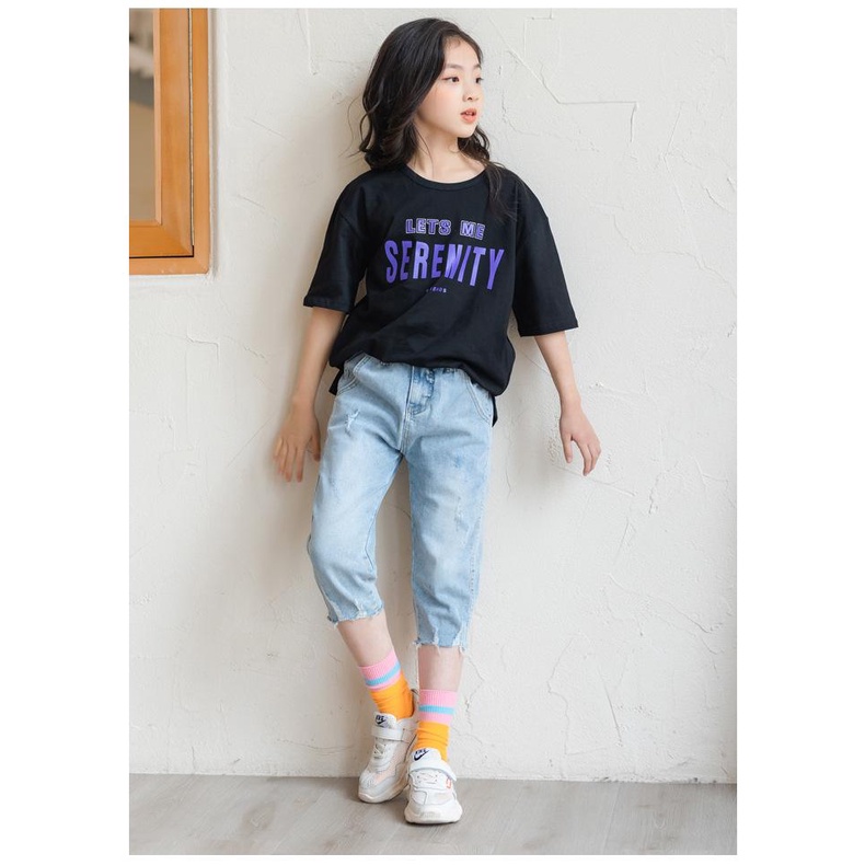 Quần jeans lửng bé gái hàng quảng châu chất xịn đẹp Shushibaby