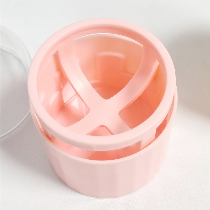 1 Bộ Giá Đỡ Mút Trang Điểm Chống Bụi Có Thể Treo Và Hộp Đựng Tiện Lợi