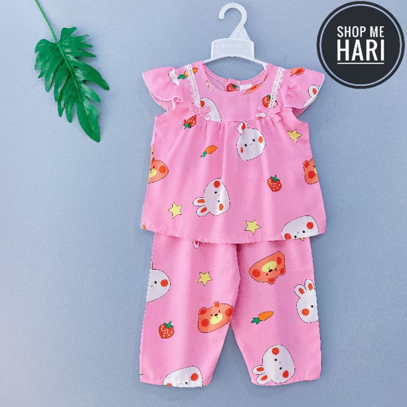 Bộ tole quần dài tay cánh tiên bé gái