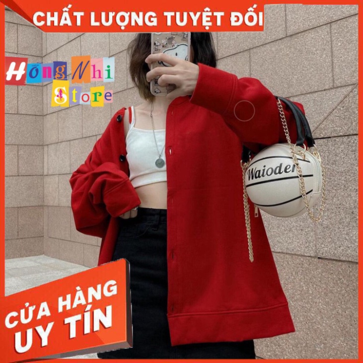 Áo Khoác Cardigan Trơn Màu Đỏ Basic Oversize Ulzzang Unisex Dáng Rộng - MM - HÀNG MỚI VỀ