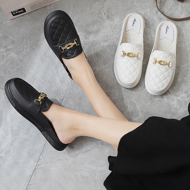 CHZK Mới Dép Bít Mũi Đế Phẳng Không Thấm Nước Chống Trượt Thời Trang Cho Nữ