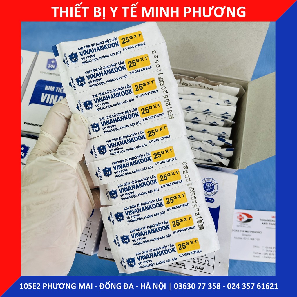 Đầu kim lấy thuốc Vinahankook 18G 20G 23G 25G 26G hộp 100 chiếc