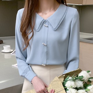 (XẢ LỖ NGHỈ BÁN) Áo sơ mi dài tay nữ phong cách kiểu phương Tây che bụng ( Kèm ảnh thật)