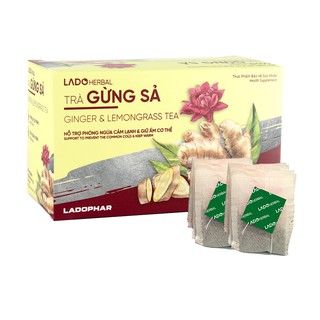 Trà Gừng Sả Túi Lọc Ladophar - Hộp 20 túi lọc